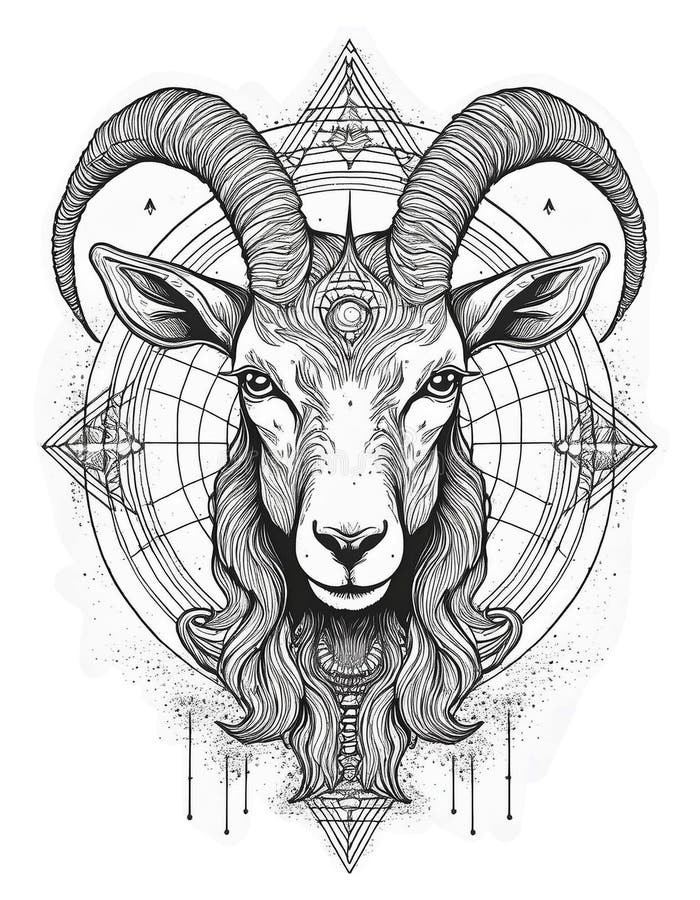 Cool Tattoo Design Pontilhism Fineline AI Generated Stock