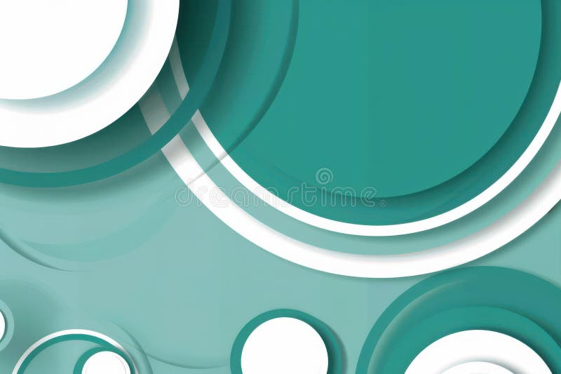 Abstract Teal Circular Geometric Background for Modern Design Projects stock illustration