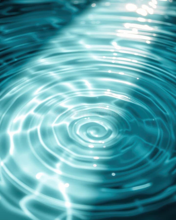 Abstract Teal Water Ripples Background royalty free illustration