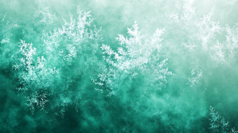 Abstract Teal and White Frost Pattern Background stock illustration