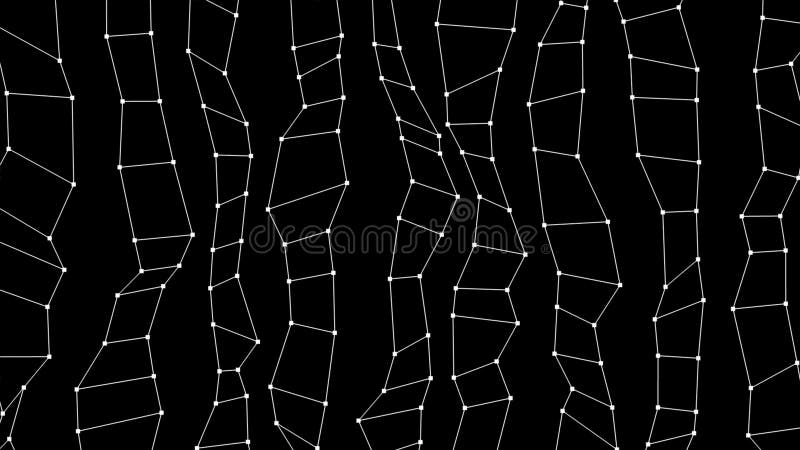 Abstract tech background of animated colorful lines and dots. seamless wavy geometric background. Animation. Plexus grid stock illustration