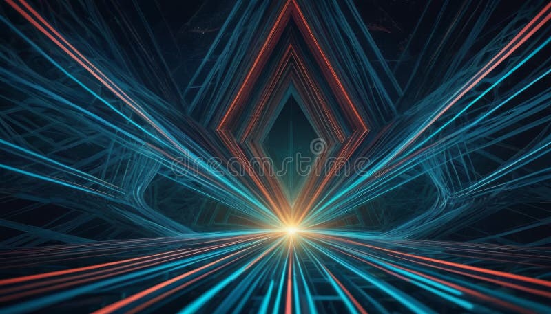 Abstract Tech Diamond Gateway stock photos