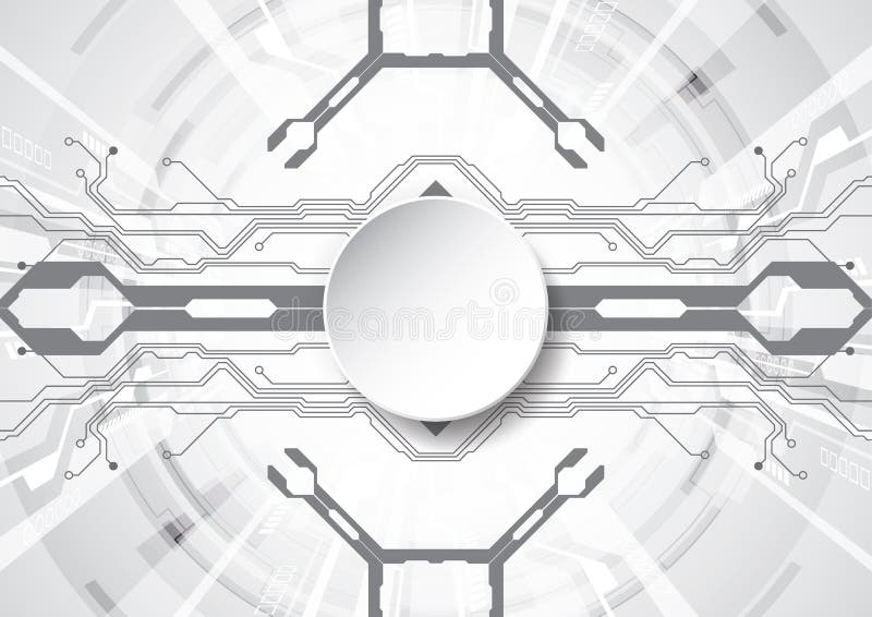 Abstract technological background concept with various technology elements. stock illustration