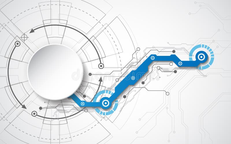 Abstract technological background concept with various technology elements. illustration Vector vector illustration