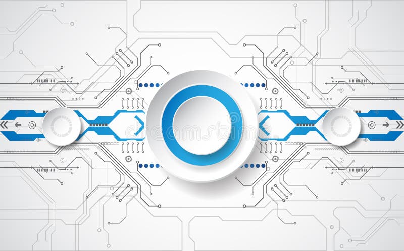 Abstract technological background concept with various technology elements. illustration Vector royalty free illustration