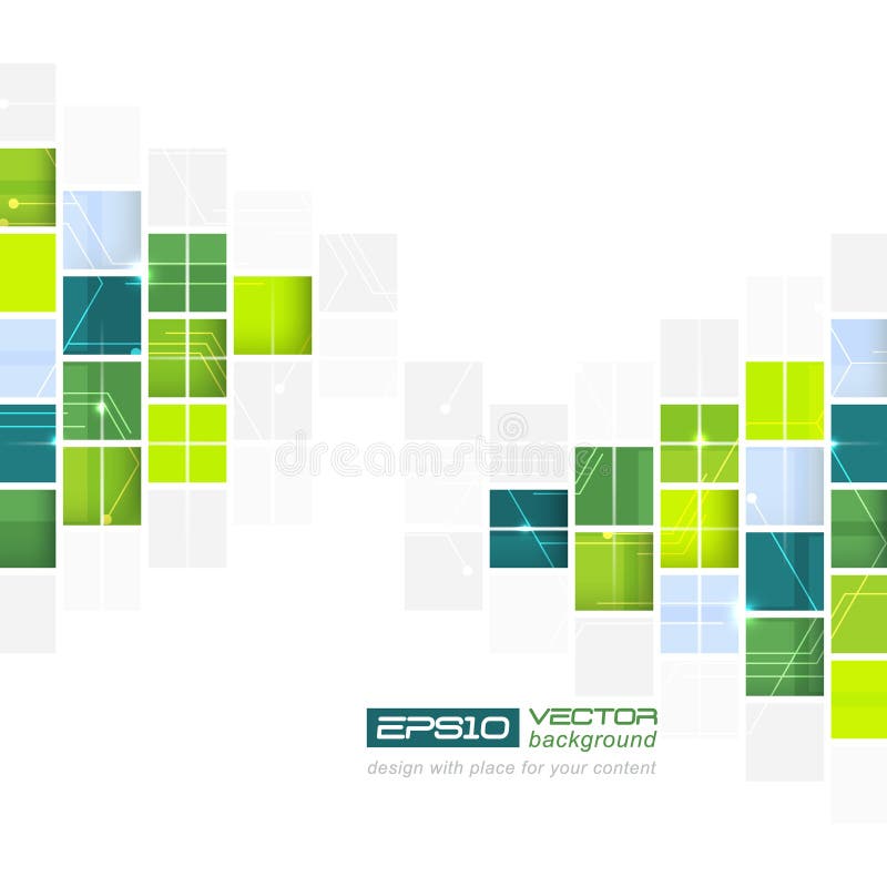 Abstract technological background with square pattern vector illustration