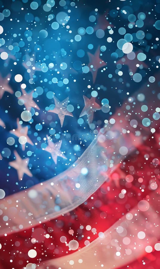 Abstract technological USA flag, template background vector illustration