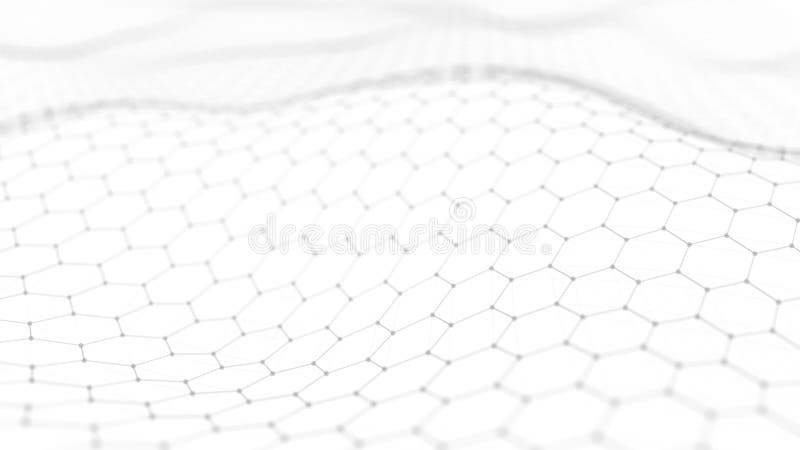 Abstract technology background. Artificial intelligence. Futuristic hexagon perspective background. 3D rendering stock illustration