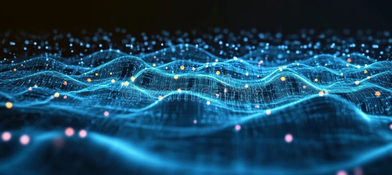 Abstract Technology Background. Big Data Flow, Visualization, Data Analysis. 3D Render,, Generated by AI
