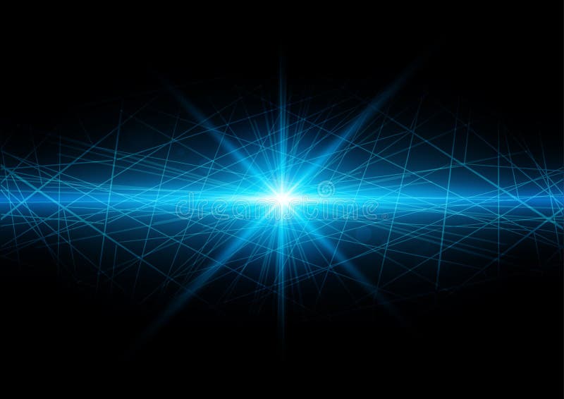 Abstract technology background with bright flare with mesh. Vector illustration. stock illustration