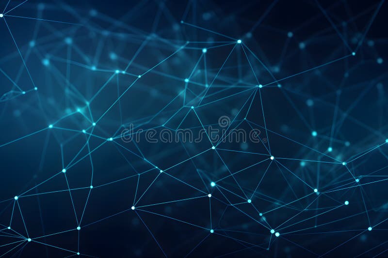 Abstract technology background with connected dots for wireless, network, or digital design. Generative AI vector illustration