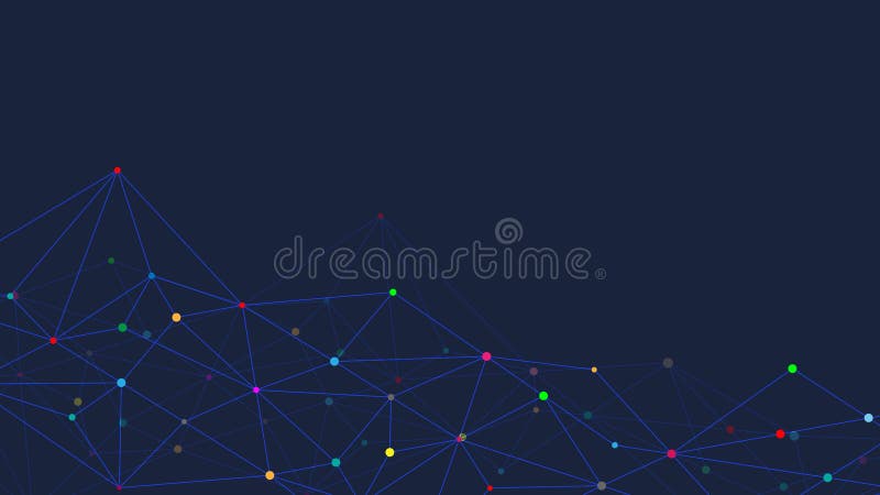 Abstract technology background with connecting dots and lines. Digital technology of global network connection and stock illustration