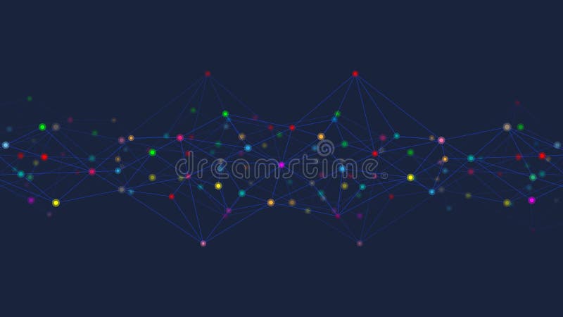 Abstract technology background with connecting dots and lines. Digital technology of global network connection and royalty free illustration