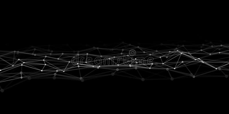 Abstract technology background with connecting dots and lines. Low poly shape vector illustration