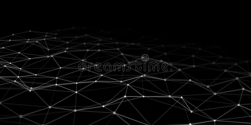 Abstract technology background with connecting dots and lines. Low poly shape stock illustration