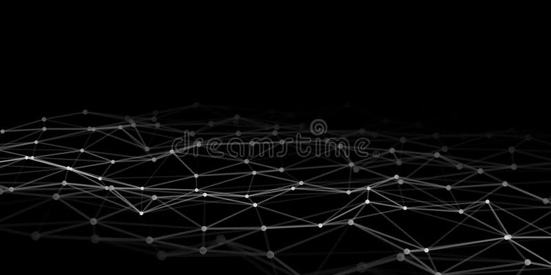 Abstract technology background with connecting dots and lines. Low poly shape vector illustration