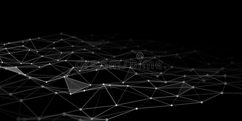 Abstract technology background with connecting dots and lines. Low poly shape vector illustration