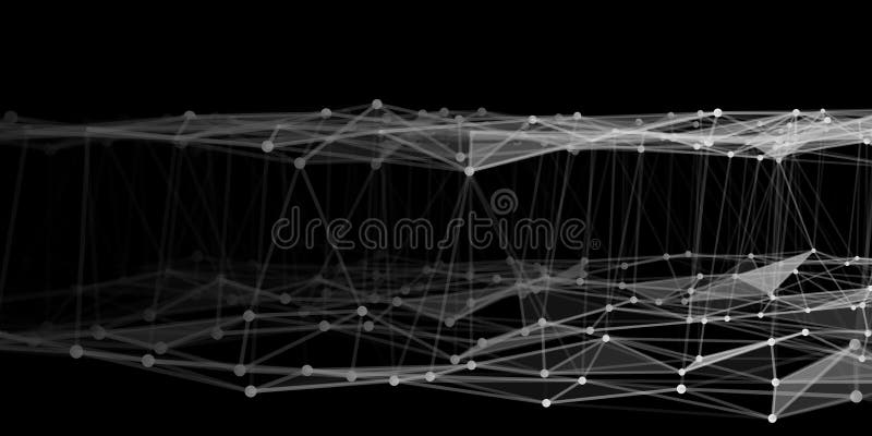 Abstract technology background with connecting dots and lines. Network concept. Data technology stock illustration