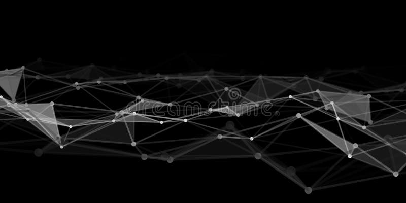 Abstract technology background with connecting dots and lines. Network concept. Data technology royalty free illustration