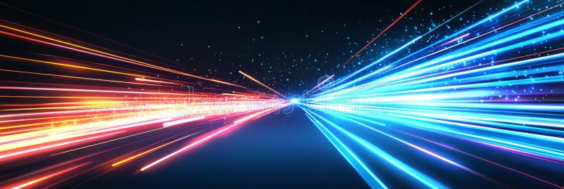 Abstract Technology Background, Digital Data Flowing. High-Speed Data Transmission Concept royalty free illustration