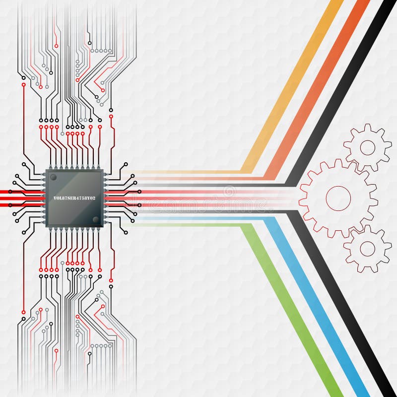 Abstract technology background; Electronic Chip connected at circuits board stock illustration Abstract technology background; Electronic Chip connected at circuits board stock illustration