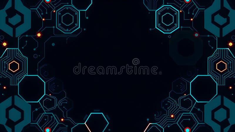 Abstract technology background with hexagons. Vector illustration for your design