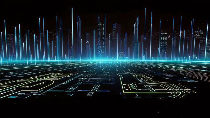 Abstract technology background for machine learning and big data network connectivity stock illustration
