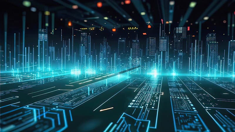 Abstract technology background for machine learning and big data network connectivity stock illustration