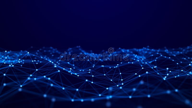 Abstract technology background. Network connection structure. Big data digital blue background. 3d rendering royalty free illustration