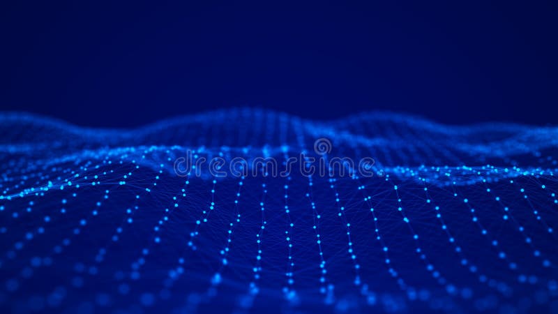 Abstract technology background. Network connection structure. Big data digital blue background. 3d rendering royalty free illustration