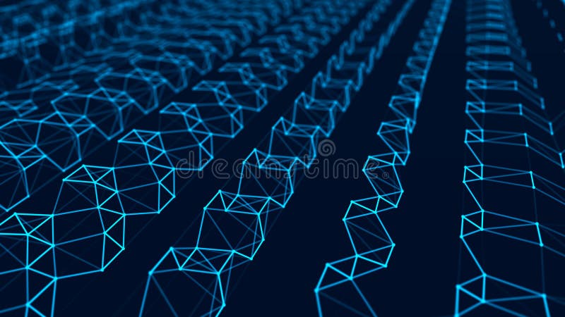 Abstract technology background. Network connection structure. Big data digital background. 3d rendering stock illustration