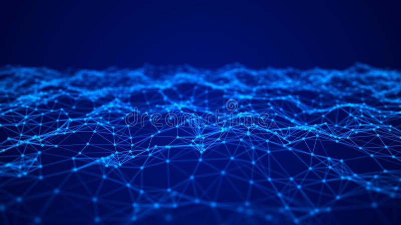 Abstract technology background. Network connection structure. Big data digital background. 3d rendering stock illustration