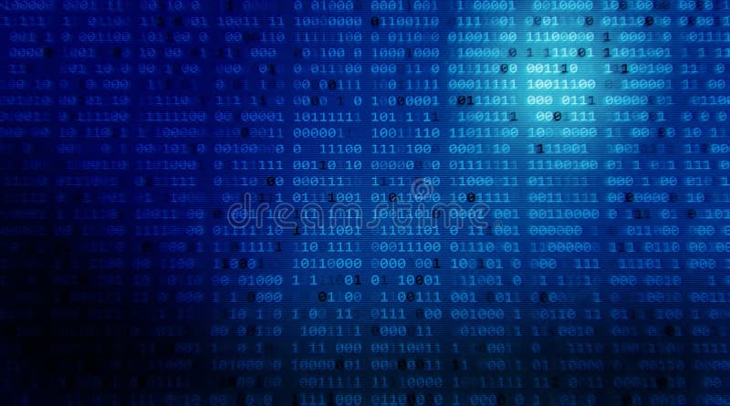 Abstract technology binary code background in color blue, matrix backdrop with numbers. Digital binary data and secure data concept in view front. Source code script stock images, royalty-free photos and pictures