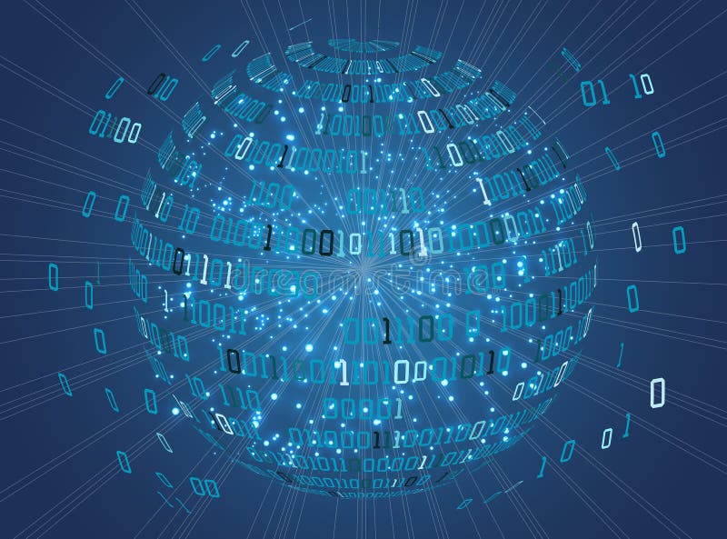Abstract Technology Binary Code Background.Digital Binary Data and ...