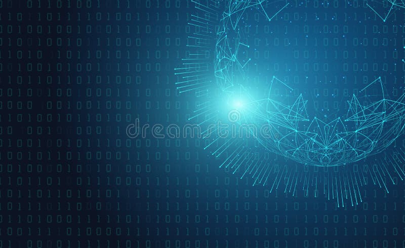Abstract Technology Binary Code Background.Digital Binary Data and ...
