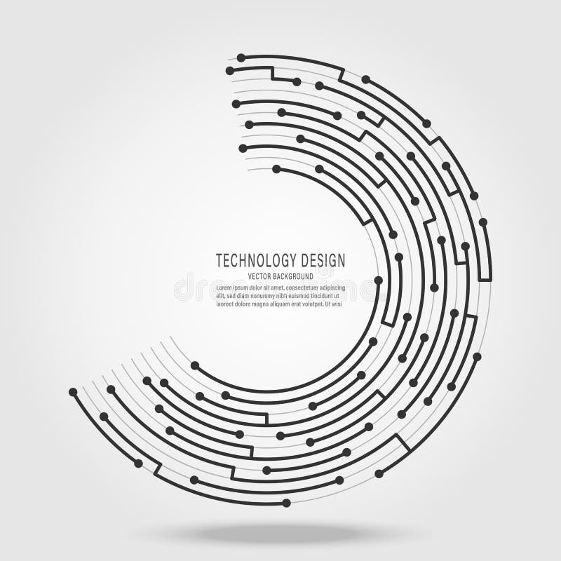 Abstract technology circuit board circle background stock illustration