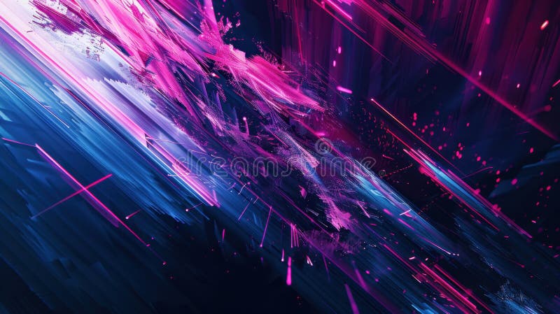 Abstract Technology Data Stream Visualization in Vivid Colors stock illustration
