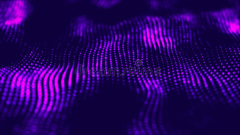 Abstract technology flow background. Futuristic dots background with a dynamic wave. 3d rendering vector illustration