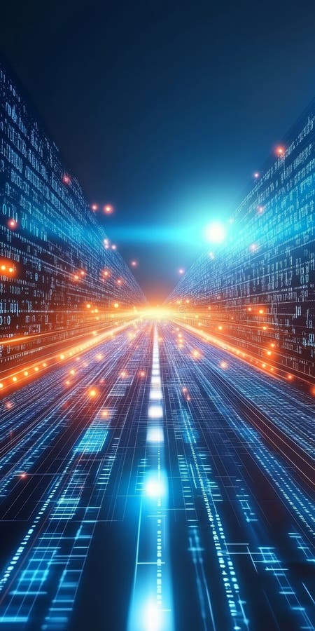 Abstract Technology. Futuristic Data Stream. Digital Highway. Information Superhighway. vector illustration