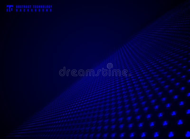 Abstract technology futuristic data visualization particle dynamic blue dots pattern on darkness background and texture with copy stock illustration Abstract technology futuristic data visualization particle dynamic blue dots pattern on darkness background and texture with copy stock illustration