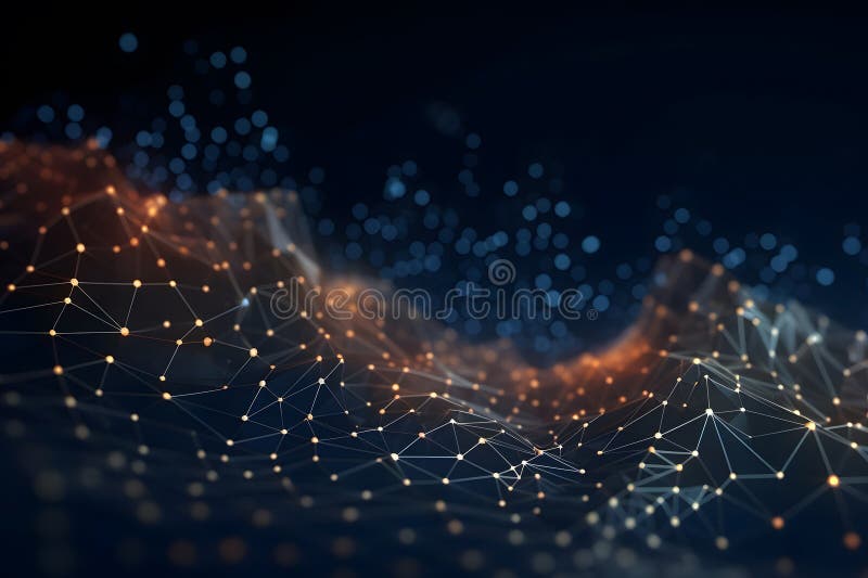 Abstract technology particles mesh background stock photography