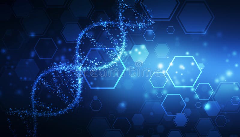 Abstract technology science concept DNA futuristic on hi tech blue background