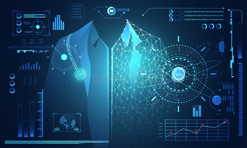 Abstract technology science concept human data health digital : stock illustration