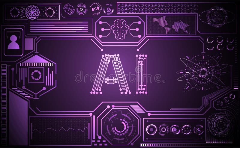 Abstract technology ui futuristic concept Ai hud interface hologram elements of digital data chart, communication, computing and vector illustration