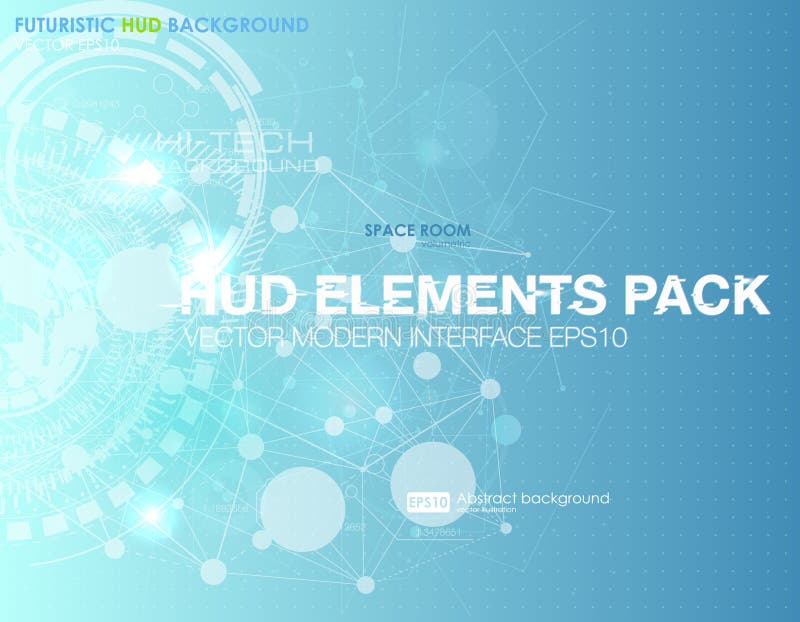 Abstract technology vector background. HUD UI communication concept banner in blue background modern vector illustration Abstract technology vector background. HUD UI communication concept banner in blue background modern vector illustration