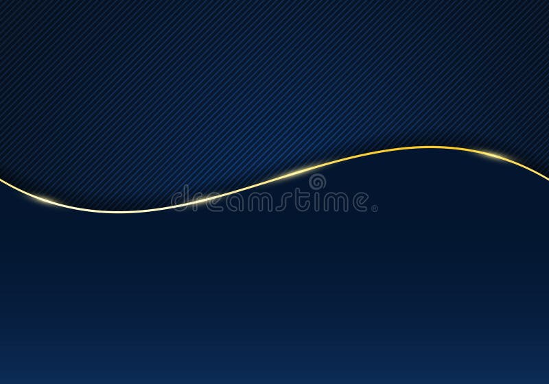 Abstract template diagonal lines striped dark blue gradient background and texture with golden wave line and space for your text stock illustration Abstract template diagonal lines striped dark blue gradient background and texture with golden wave line and space for your text stock illustration