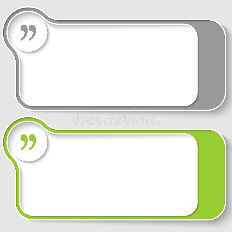 Abstract text boxes with quotation mark