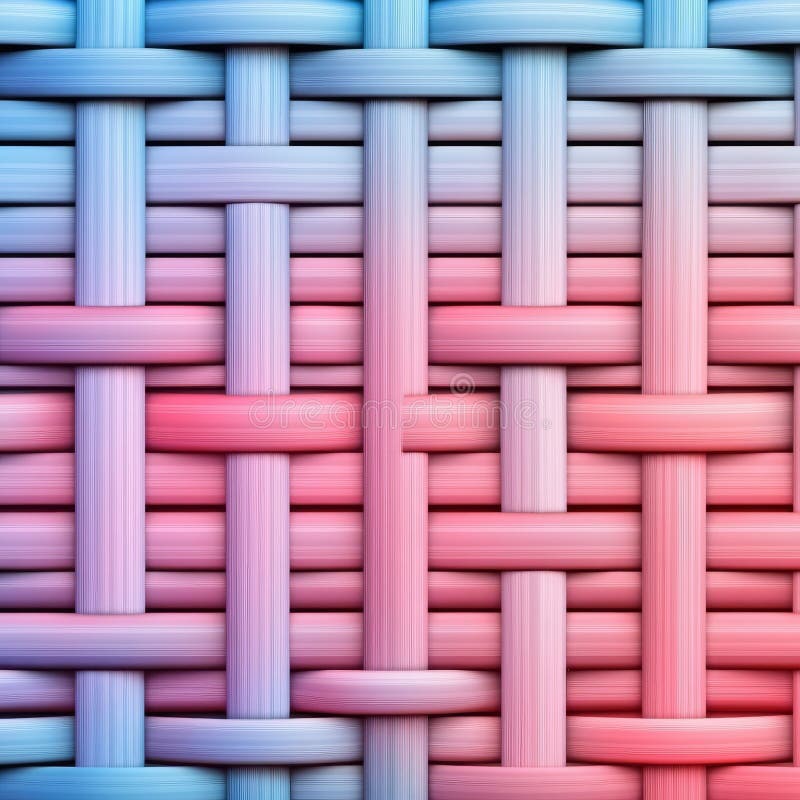 An abstract textile design features a woven pattern with red, blue, and pink threads intertwined royalty free stock photography