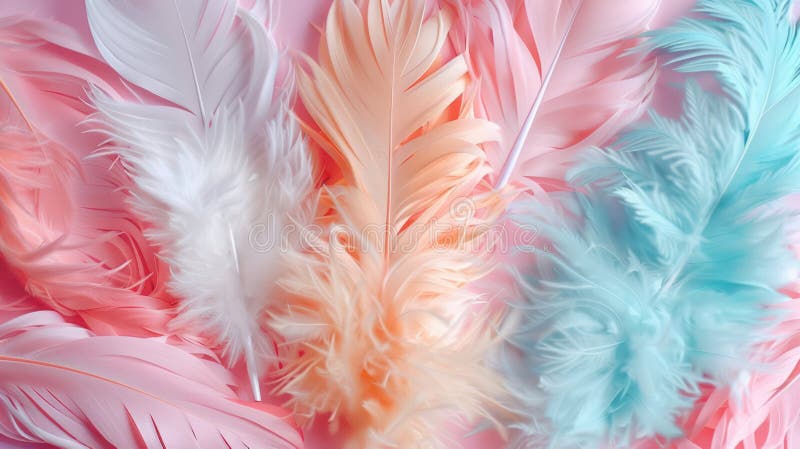 Peach Fuzz Feathers: Abstract Texture Background for Banners and Wallpapers vector illustration
