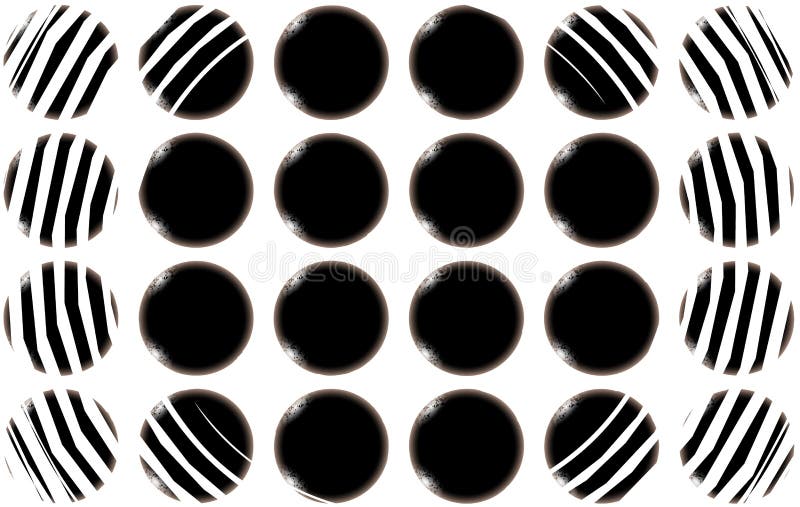 Abstract texture of black and white smooth spherical balls of circles of smooth cut unusual beautiful. The background. Vector